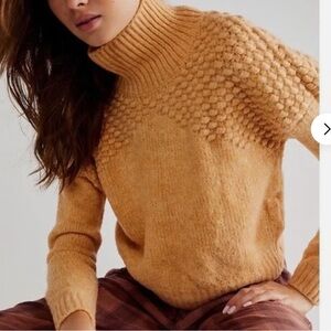 Free People Bradley Pullover Sweater camel heather
